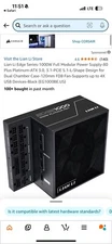 LIAN LI Edge series EG1000 Black, 1000W ATX12V v3.1, 80 PLUS PLATINUM Certified