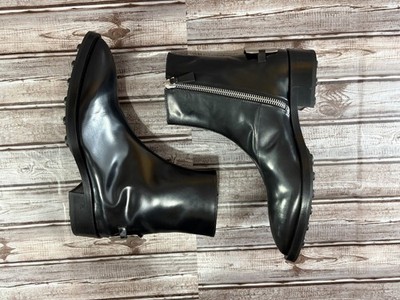 Jil Sander Logo plaque Spazzolato Leather ankle boots sz 39 US 6.5 New $1449