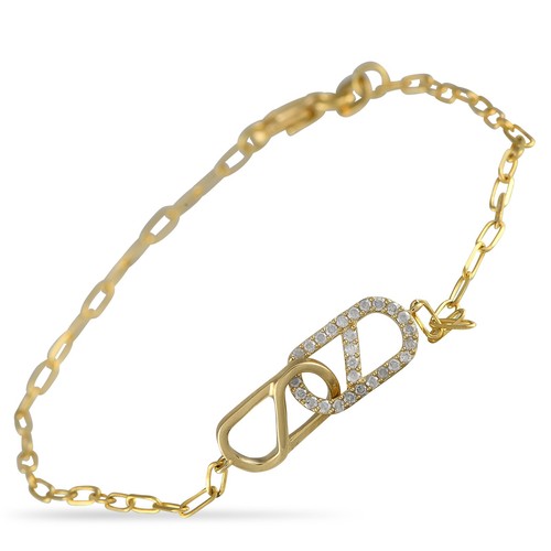 Brazalete exclusivo de diamantes de 0,20 quilates de oro amarillo de 14 quilates BR10197-Y