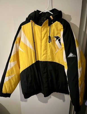 Vintage 90s Pittsburgh Penguins Apex One Sharktooth Jacket Puffer Bomber L NHL