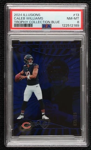 2024 Panini Illusions Trophy Collection Blue /125 Caleb Williams PSA 8 Rookie RC