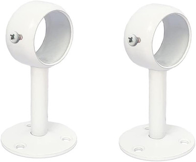 White Edition Stainless Steel Wardrobe Pipe, Closet Lever Support Rod Holder Soc