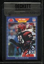 BAS 1989 Pro Set Ickey Woods #70 Seal of Authenticity Auto 3c7