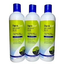 3x DevaCurl No-Poo Blue Anti-Brass Curl Cleanser & Toner 12oz Each New