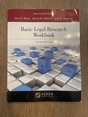 Basic Legal Research Workbook: - Paperback/EBOOK, by Sloan Amy E; - Very Good