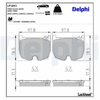 Bremsbelagsatz Scheibenbremse Delphi LP1841 FüR A209 C209 CLK Klasse SL C215 CLS