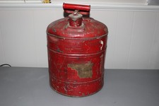 VINTAGE RED JUSTRITE SAFETY GAS CAN-RATROD/STEAMPUNK