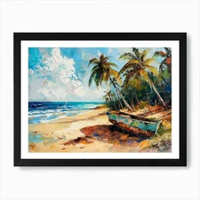 Impressionistic Painting of African Framed Wall Art Poster Canvas Print Picture