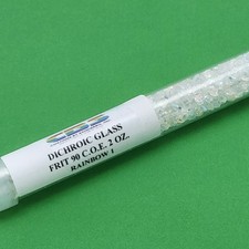 CBS Dichroic Frit 90 COE Rainbow One on CLEAR Glass Fusing Supplies 2 oz tube