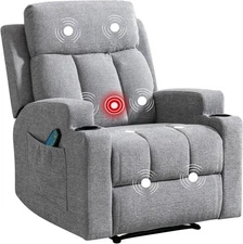 Canmov Manual Recliner Chair with Massage & Heat