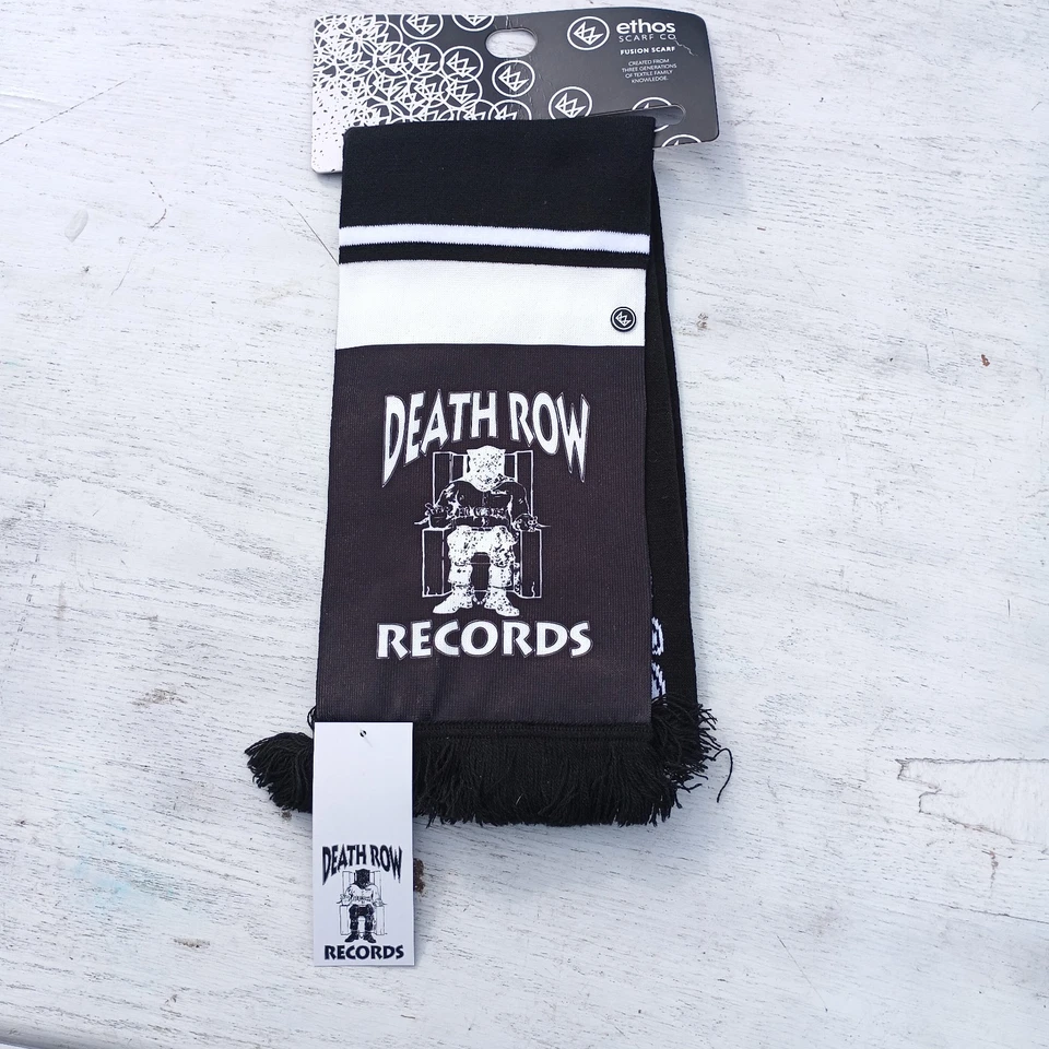 Death Row Records Scarf Gangsta Rap Hip Hop Y2K West Coast New Black Snoop Suge - Image 3 of 4