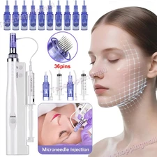 Micro Meso-Pen Acne Wrinkle Removal Therapy Gun with 10Pcs 36Pin Cartridges Tips