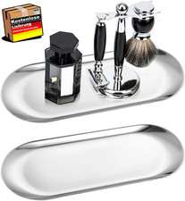 Dekotablett Edelstahl Silber oval für Schmuck und Deko, langlebig und leicht zu 