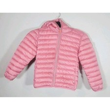 Save the Duck Kids Pink Hooded Lightweight Puffer Jacket Size 6 Years Vegan