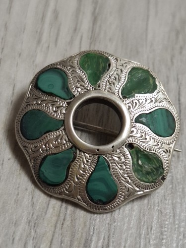 Antique Sterling Silver Gemstone Brooch - Picture 6 of 6