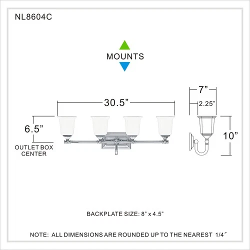 Quoizel Nicholas 30 1/2" Wide Polished Chrome 4-Light Bath Light - Picture 4 of 4