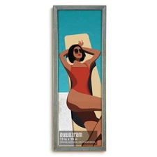 Suede 13x39 Frame - Single Frame, Christmas Elegant Gray 13 x 39 Poster Frame...