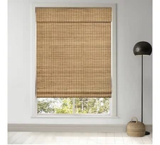 LazBlinds Bamboo Roman Shade 35.5”x64” Highfield Teak Cordless Window Blind