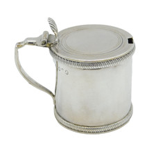 George III Sterling Silver Cylindrical Mustard Pot Antique 1816 London