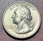 1932 Washington Quarter Very Choice AU+ near BU UNC Lustrous 1st Year Coin