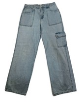 FOREVER 21 Wide Leg Jeans Women's 28 Blue Light Wash High Rise
