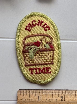 Vintage Picnic Time Girl Scouts Souvenir Embroidered Vest Patch Badge