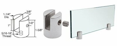 CRL Chrome Slot Mount Standoff For 1/4" Panels - Glass & Shelf Mounting Hardware (1-1/4" Diameter)