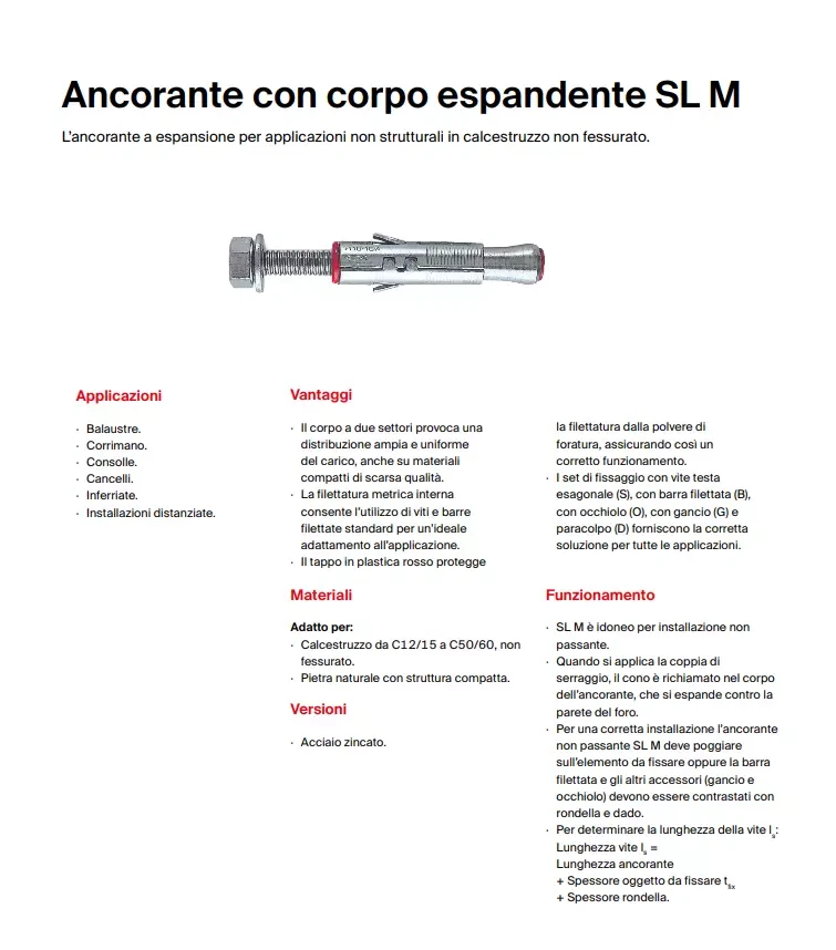 TASSELLI FISCHER SLM 6 SLM 8 SLM 10 SLM 12 ANCORANTE IN ACCIAIO ZINCATO - Immagine 4 di 4