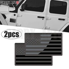 2PCS Car Truck Metal USA American Flag Sticker Decal Body Emblem Accessories