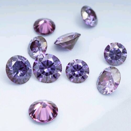 1 Ct Fancy Purple VVS1 Lab Grown Diamond 1.50mm Round Cut loose Gemstone 60 pcs - Picture 2 of 6