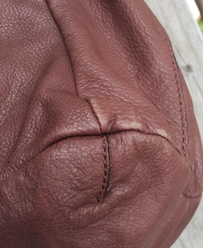 Bolso de mano/cartera de cuero marrón B. Makovsy - Imagen 12 de 12