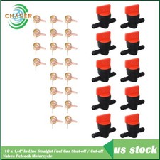 10 x 1/4" In-Line Straight Fuel Gas SHUT-OFF / CUT-OFF VALVES Petcock Motorcycle
