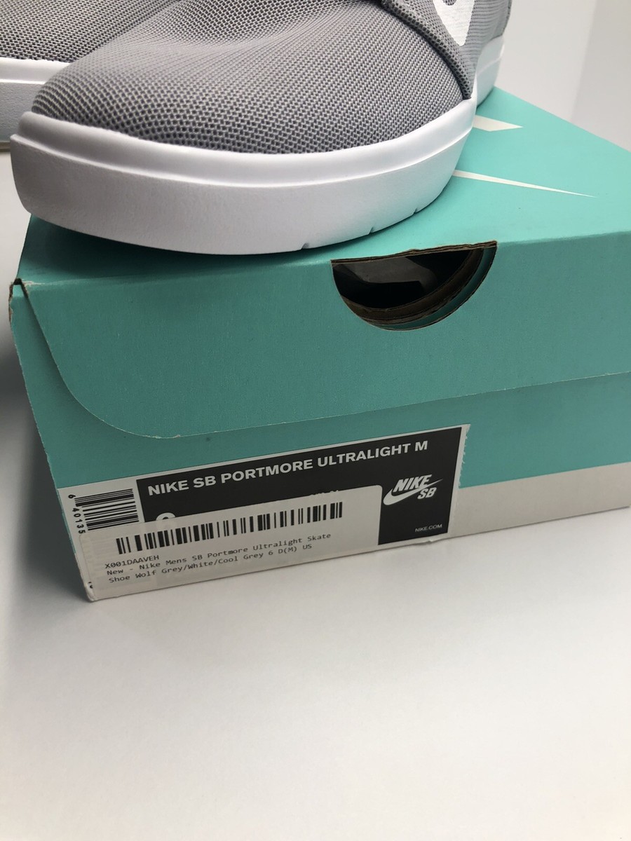 NIKE SB Portmore Skate Shoe Mens Size 6 Wolf Grey White Sole  display picture 3