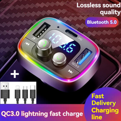 best bluetooth adapter for car cigarette lighter Car,Wireless FM Radio Transmiter,Handsfree Calling & Audio Customizable Rainbow Lighting Five of the Best Bluetooth