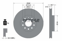 2X Textar 92120805 Bremsscheibe FüR Audi Seat Skoda VW