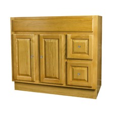 Economy 36x21 Golden Oak raised panel bathroom vanity