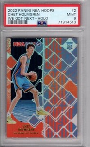 2022 NBA Hoops CHET HOLMGREN We Got Next HOLO Rookie #2 PSA 9 Thunder