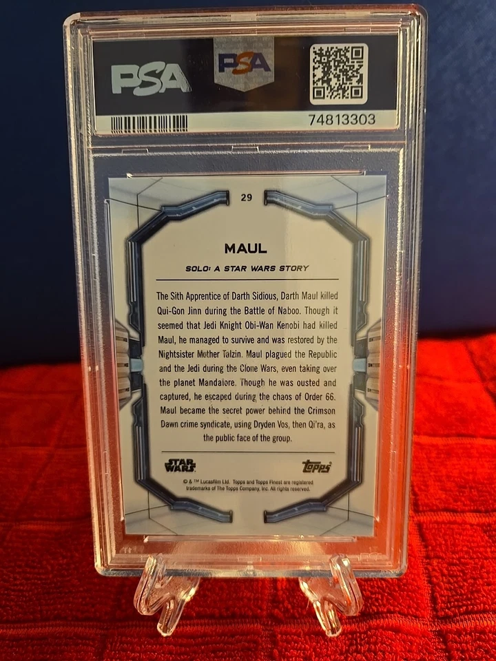 2022 Topps Finest Star Wars /150 Darth Maul Blue Refractor #29 PSA GEM MT 10 - Image 2 of 2