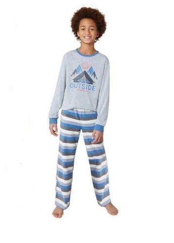 Eddie Bauer kids 4 peice sleep set long sleeve tops 2 pants, S (7-8) - Picture 2 of 6
