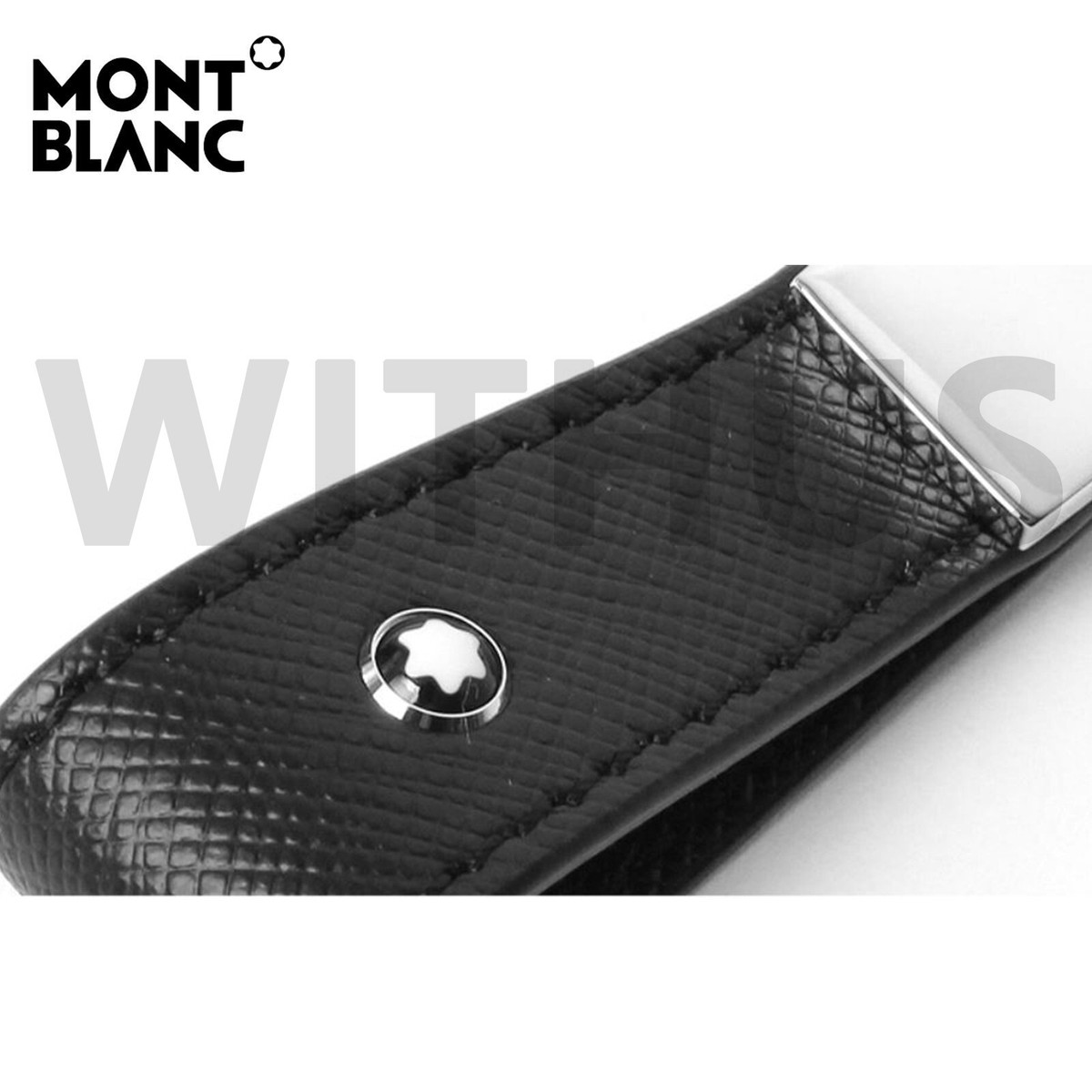 ファッション雑貨・小物その他 MONTBLANC Black Sartorial Key Ring 114627 MONTBLANC Genuine 114627 Sartorial Black Leather Key Ring