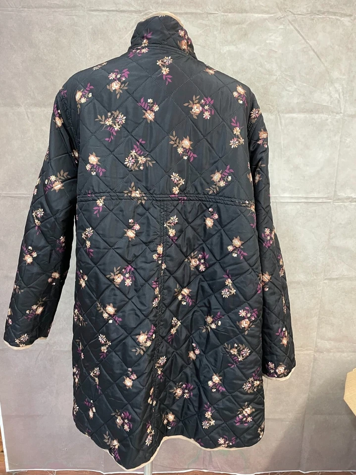 Woman Within Women's Black Floral Multicolor Print Jacket Size 2X 26/28 - Image 3 of 4