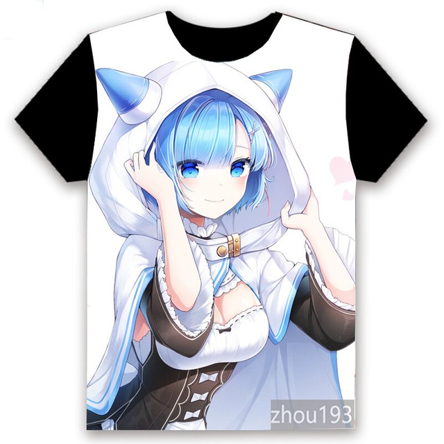 Anime ReZero Rem Tshirt Unisex Harajuku Short Sleeves Gift Free