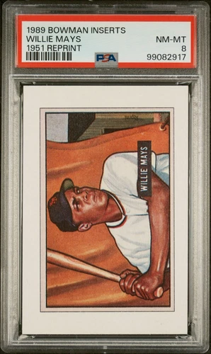 1989 BOWMAN INSERTS Willie Mays 1951 REPRINT PSA 8 NM-MT GIANTS