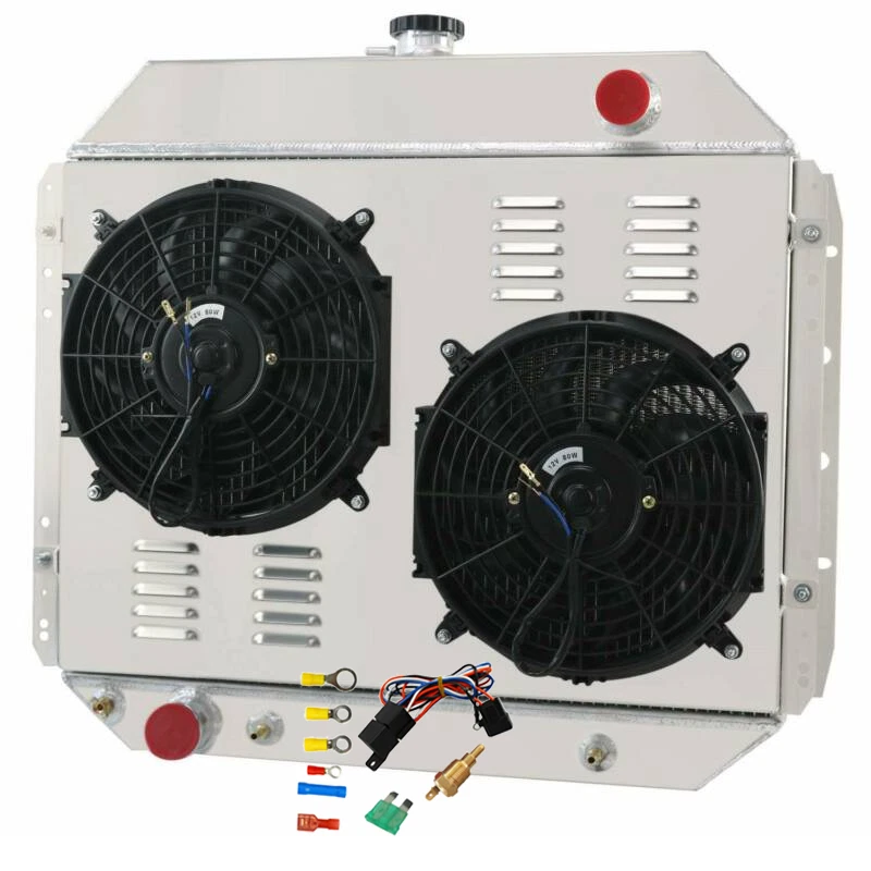 3 Rows Aluminum Radiator+Shroud Fan Fit 1968-1979 Ford F-Series Truck Bronco V8 - Image 2 of 4