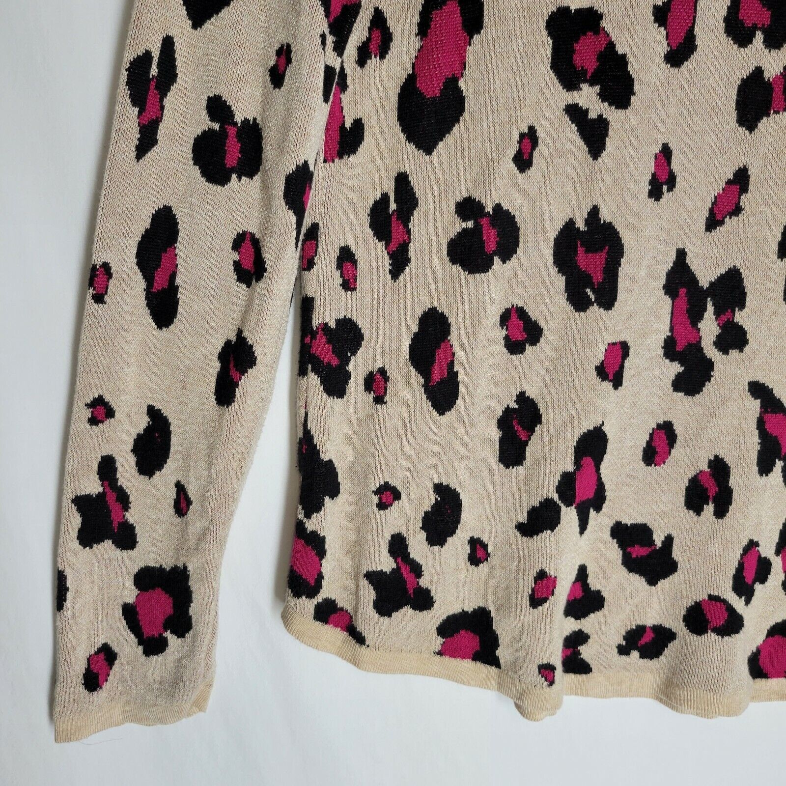 Chico's Women's Sweater Tan Leopard Animal Print … - image 5