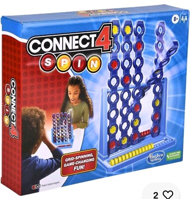 Hasbro Gaming Connect 4 Spin Game Features Spinning 4 Grid 2 Player Strategy NEW