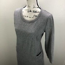 NINE WEST Round Neck 3/4 Sleeves Gray Pullover Dress Women's Size L
