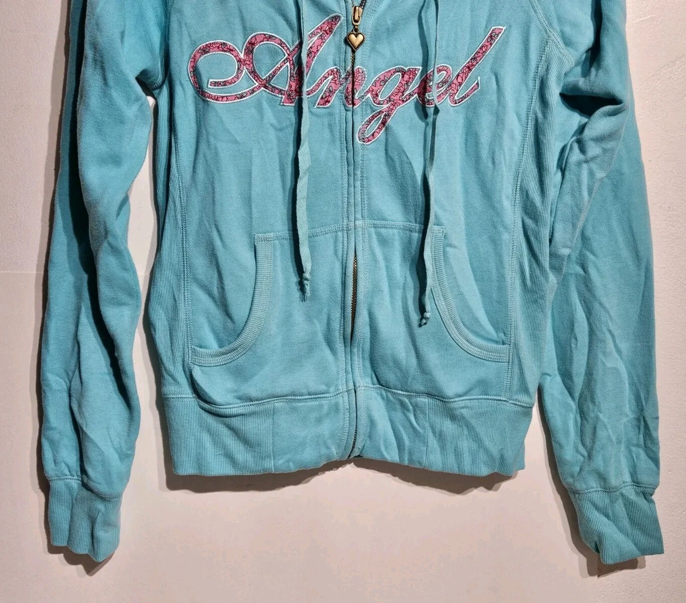 UNDERCOVER Felpa con cappuccio e zip blu chiaro Victoria's Secret Angel media esaurita ☆ Nuova ☆