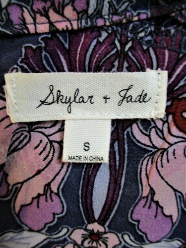 SKYLAR & JADE Damen Small L/S lila pink blau SCHNÜRUNG VORNE Blumenmuster Top (P)pm - Bild 10 von 12