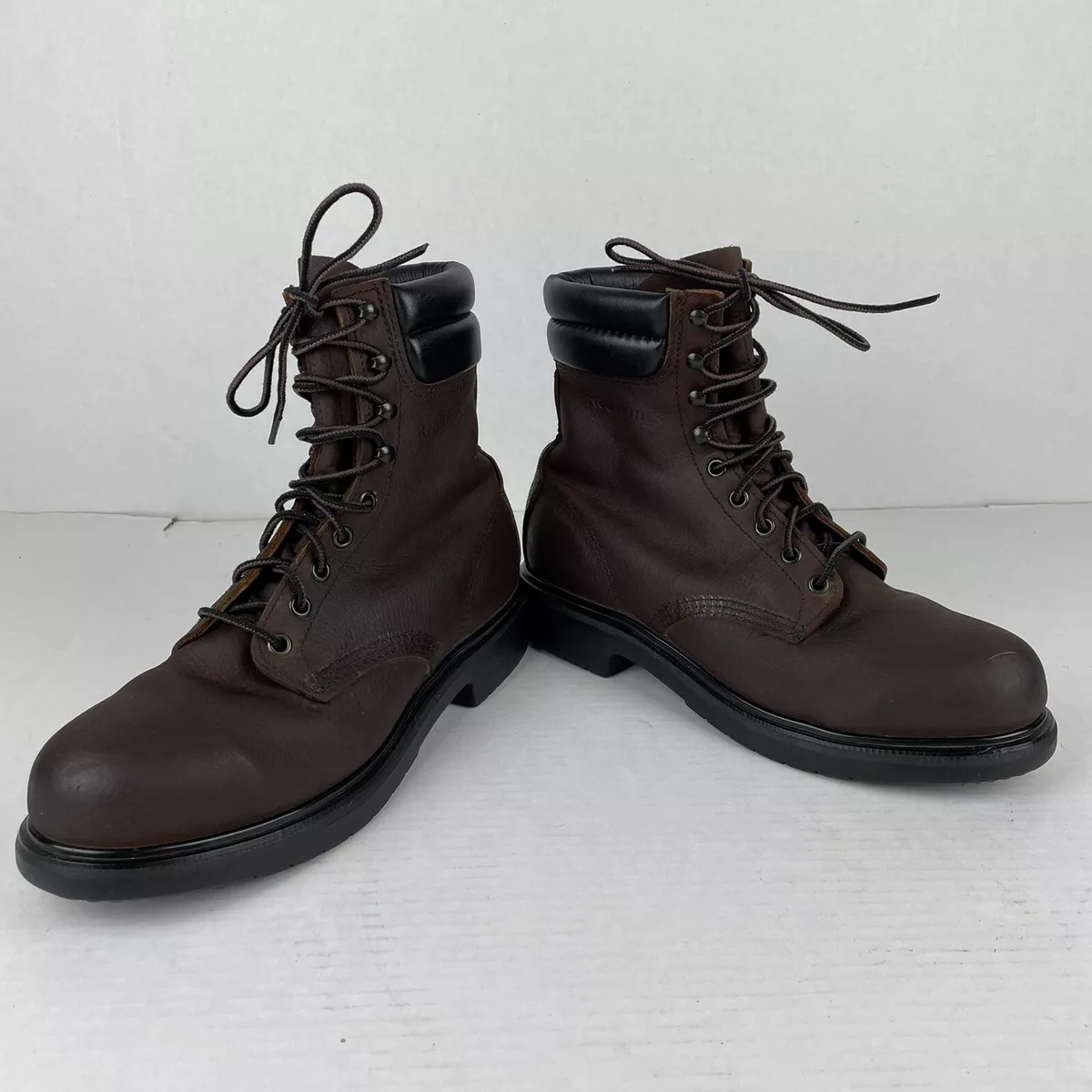Red Wing Boots Steel Toe Brown Leather Mens Size 8D 4453 Lace Up Z41 PT99